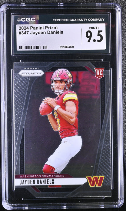 Jayden Daniels — 2024 Panini Prizm - Rookie Card #347 - CGC 9.5 Mint