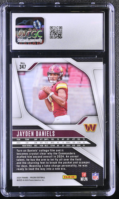 Jayden Daniels — 2024 Panini Prizm - Rookie Card #347 - CGC 9.5 Mint