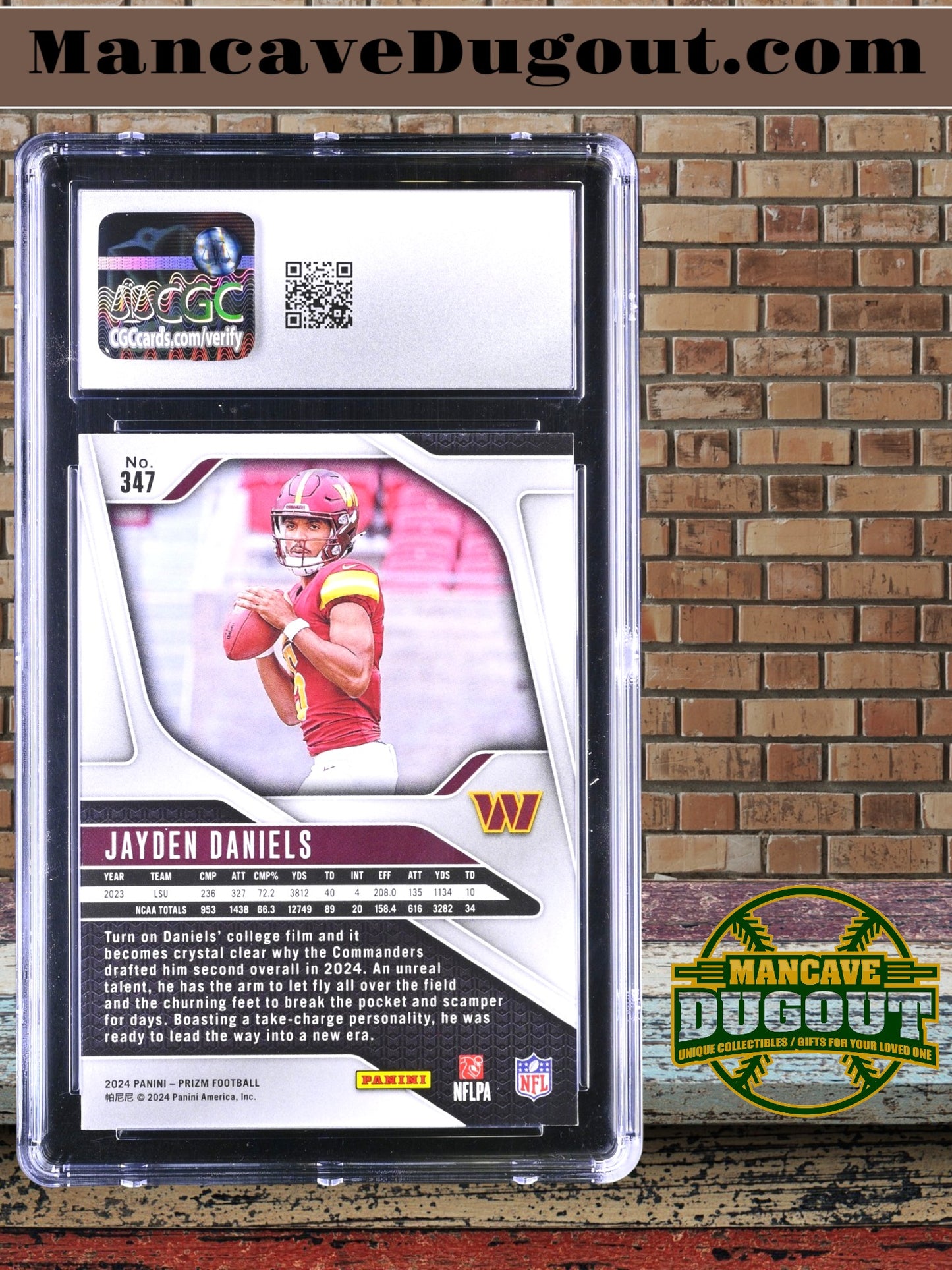 Jayden Daniels — 2024 Panini Prizm - Rookie Card #347 - CGC 9.5 Mint
