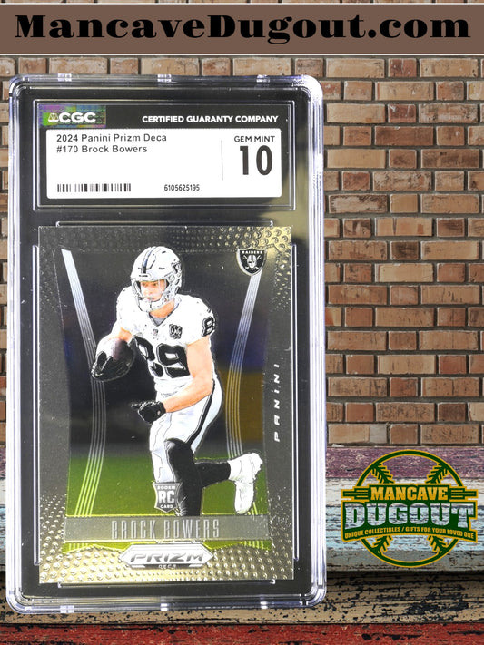 Brock Bowers — 2024 Panini Prizm - Deca Insert — Rookie Card #170 - CGC 10 Gem Mint