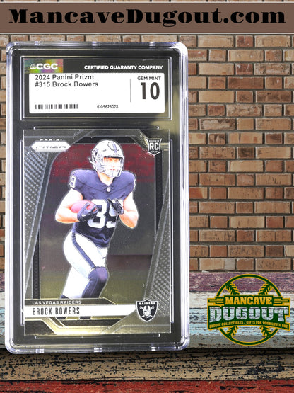 Brock Bowers — 2024 Panini Prizm - Rookie Card #315 - CGC 10 Gem Mint
