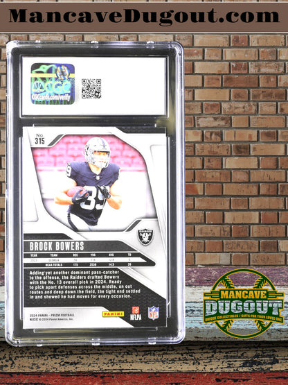 Brock Bowers — 2024 Panini Prizm - Rookie Card #315 - CGC 10 Gem Mint