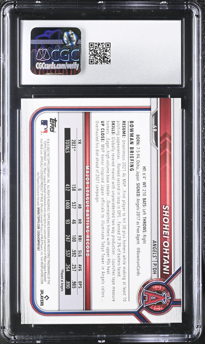 Shohei Ohtani — 2022 Bowman #68 - CGC 9 Mint