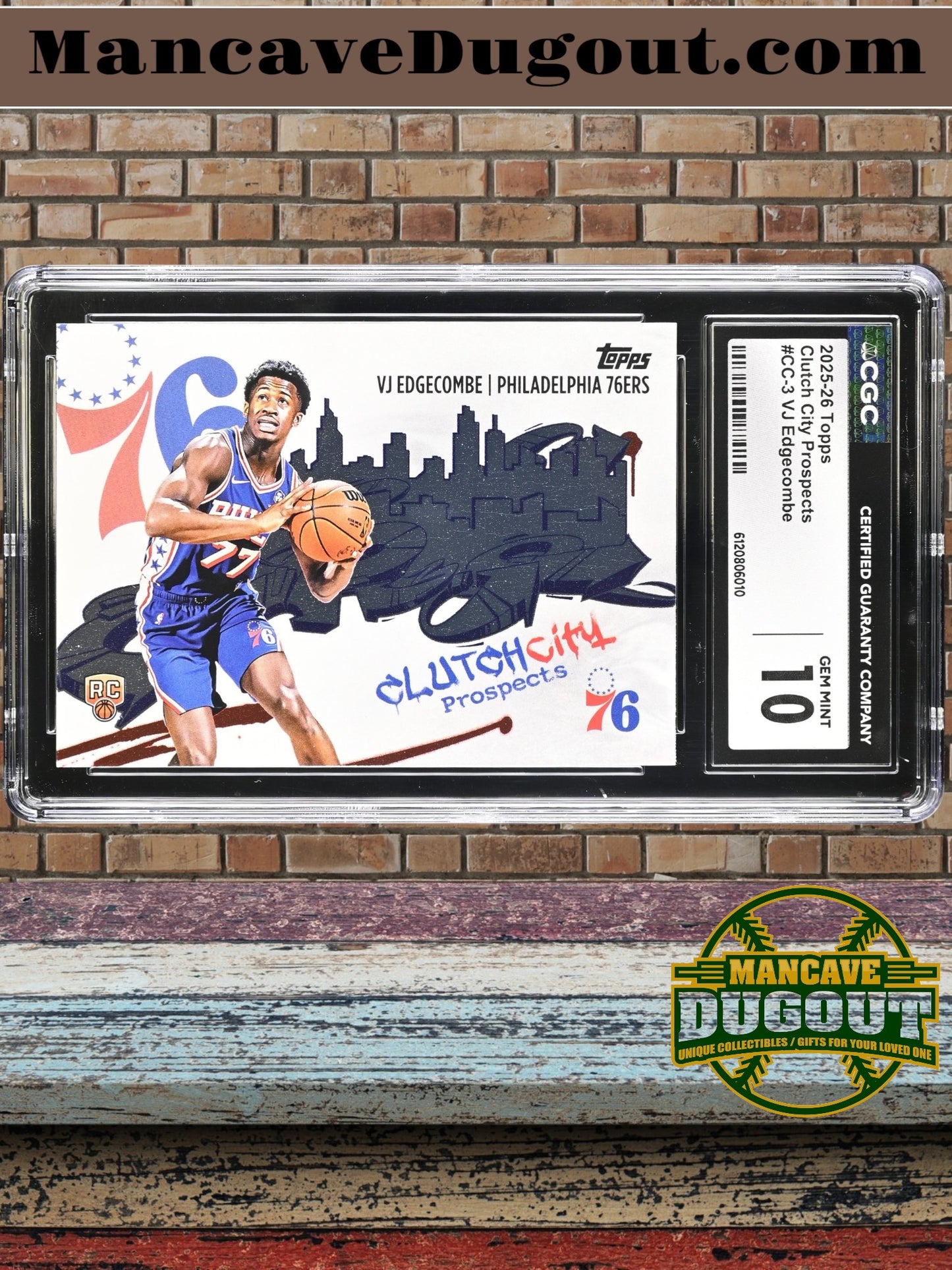VJ Edgecombe — 2025 26 Topps - Clutch City Prospects — Rookie Card #CC 3 - CGC 10 Gem Mint