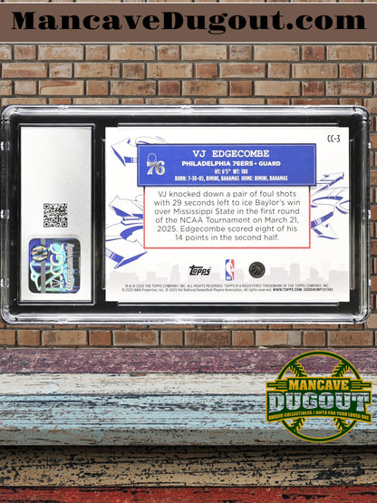 VJ Edgecombe — 2025 26 Topps - Clutch City Prospects — Rookie Card #CC 3 - CGC 10 Gem Mint