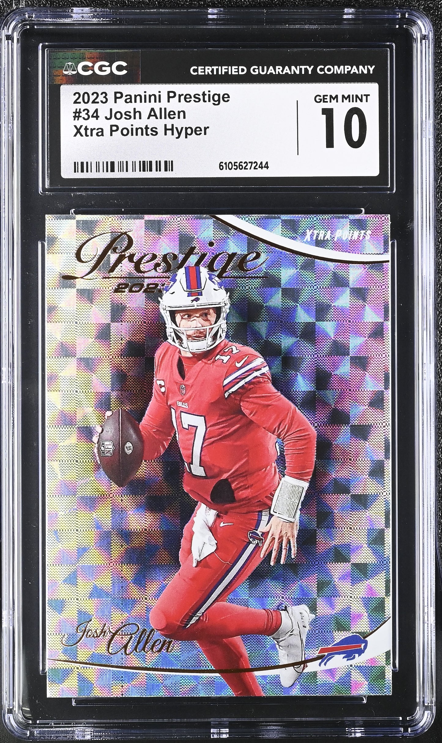 Josh Allen — 2023 Panini Prestige - Xtra Points Hyper Parallel — #34 - CGC 10 Gem Mint