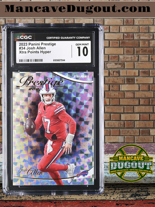 Josh Allen — 2023 Panini Prestige - Xtra Points Hyper Parallel — #34 - CGC 10 Gem Mint