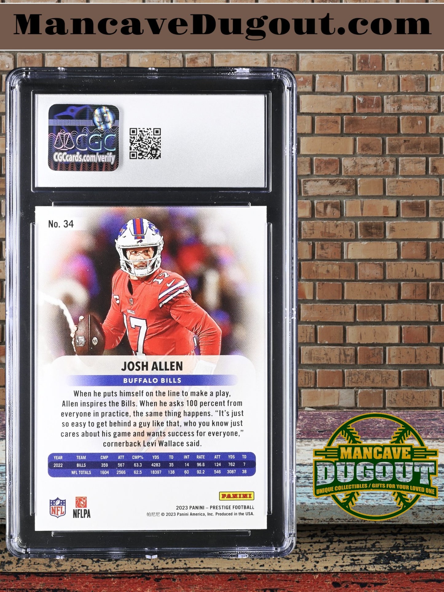 Josh Allen — 2023 Panini Prestige - Xtra Points Hyper Parallel — #34 - CGC 10 Gem Mint