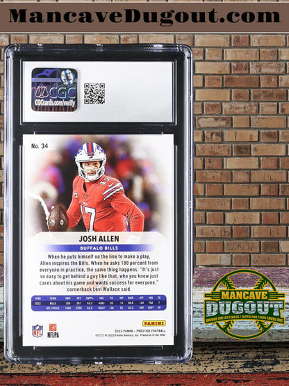 Josh Allen — 2023 Panini Prestige - Xtra Points Hyper Parallel — #34 - CGC 10 Gem Mint