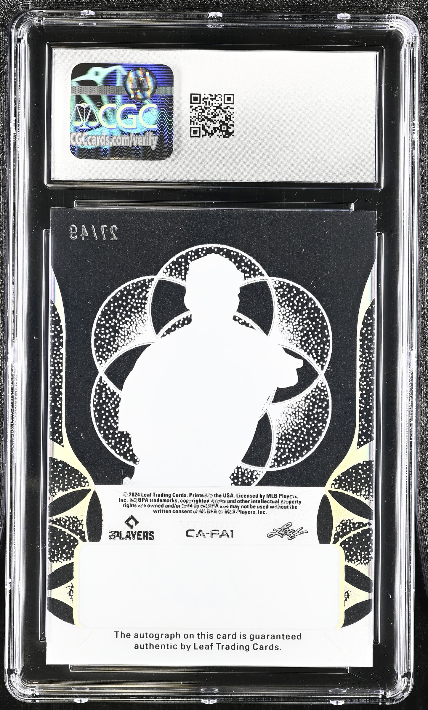 Franklin Arias — 2024 Leaf Trinity-Clear Autographs — Platinum Foil #CA‑FA1-Serial‑Numbered 27/49