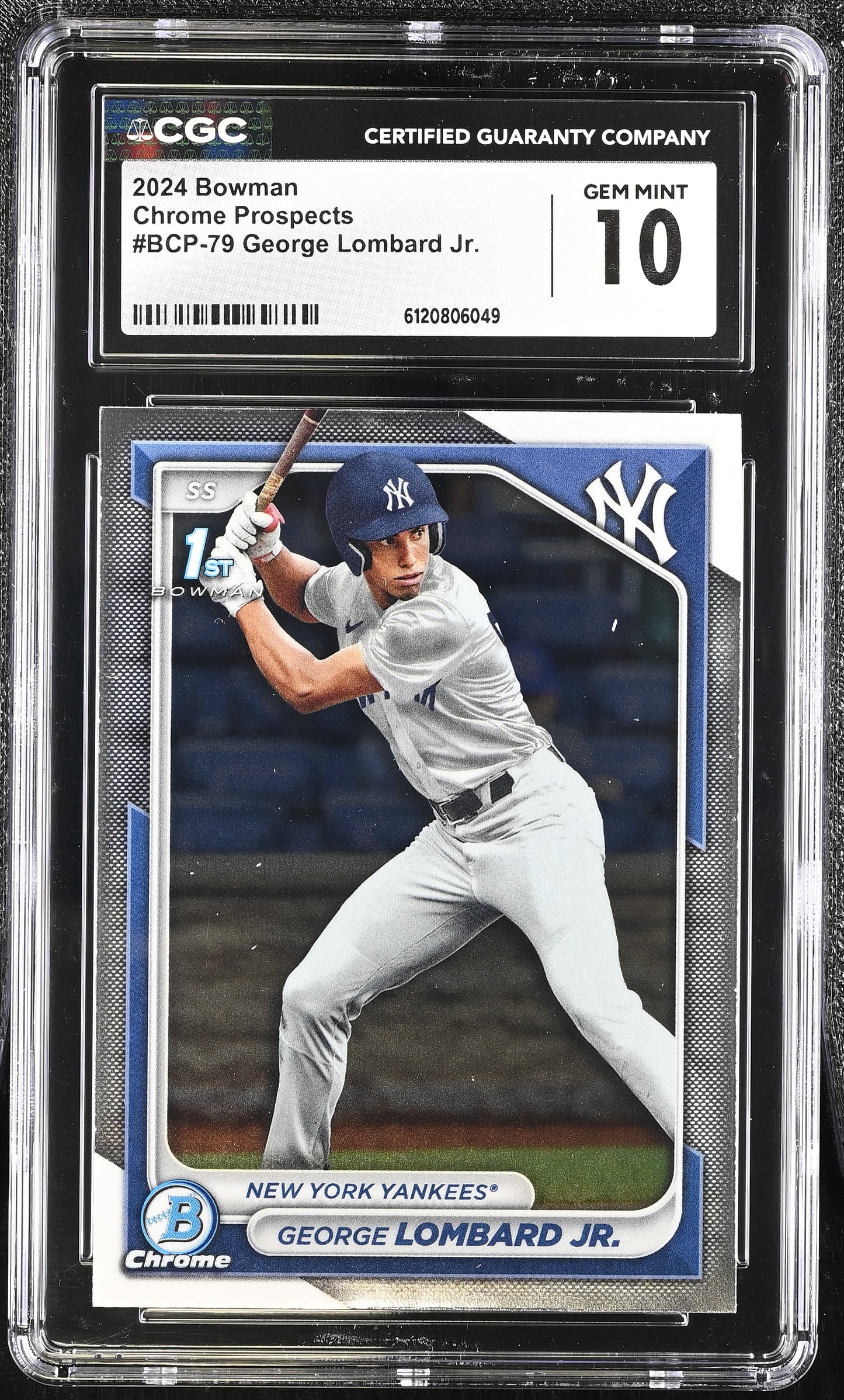 George Lombard Jr. — 2024 Bowman Chrome Prospects - Rookie/Prospect Card #BCP 79 - CGC 10 Gem Mint