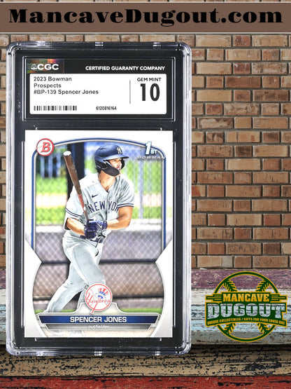 Spencer Jones — 2023 Bowman Prospects - Rookie/Prospect Card #BP139 - CGC 10 Gem Mint