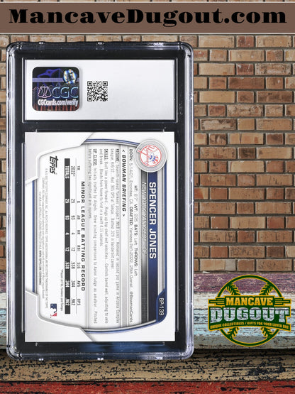 Spencer Jones — 2023 Bowman Prospects - Rookie/Prospect Card #BP139 - CGC 10 Gem Mint