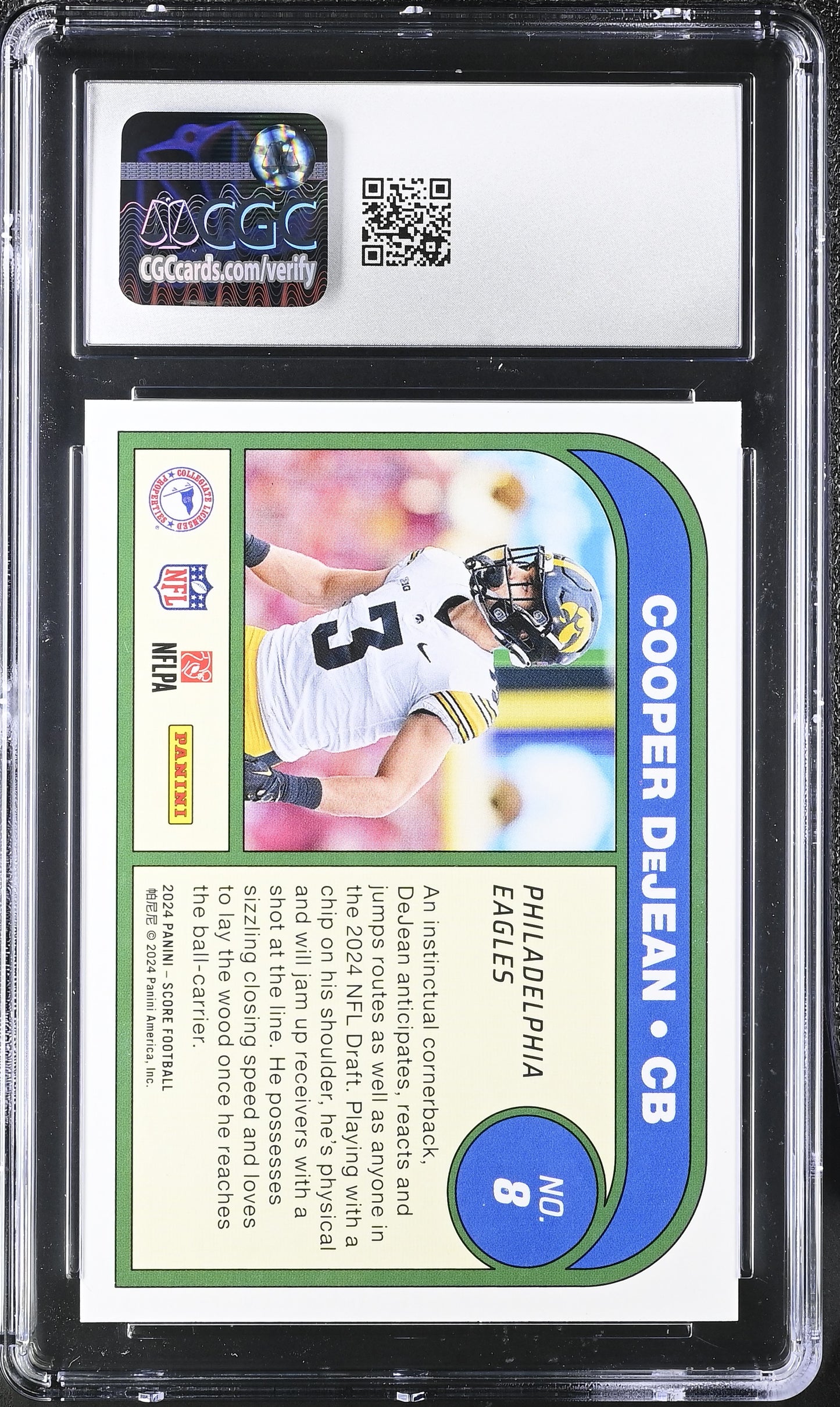 Cooper DeJean — 2024 Score Protential - Rookie Card #8 - CGC 10 Gem Mint