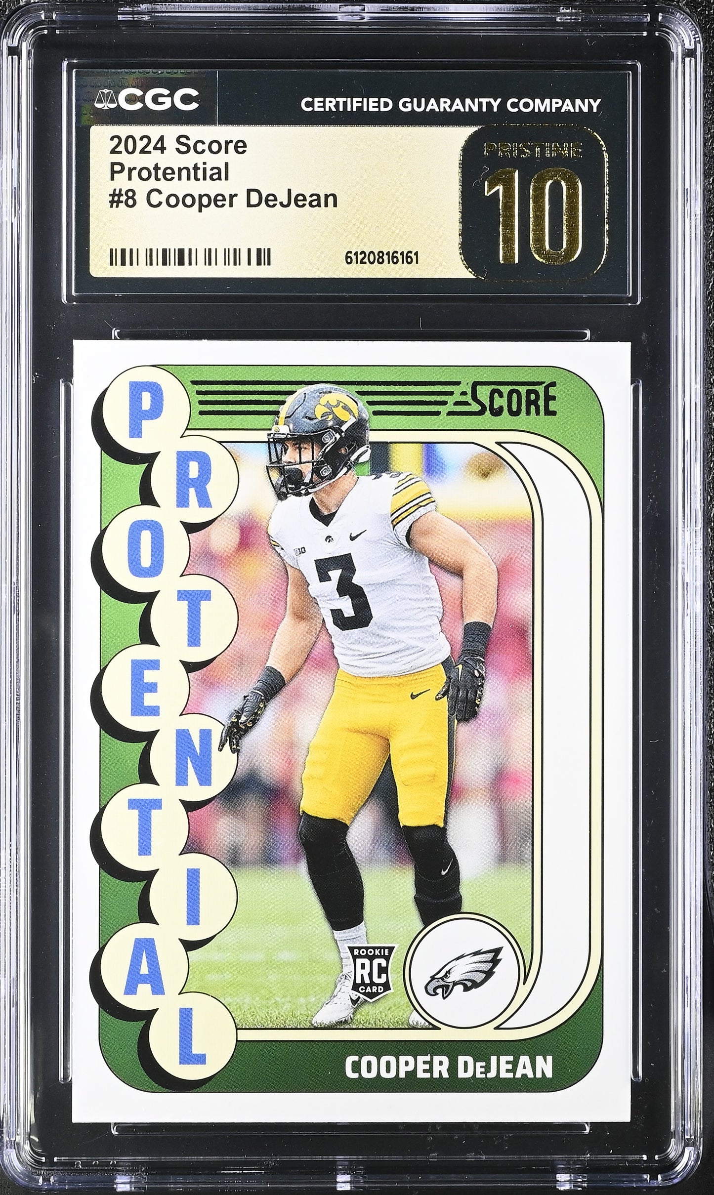 Cooper DeJean — 2024 Score “Protential” - Rookie Card #8 - CGC 10 Black Label (Perfect Gem)