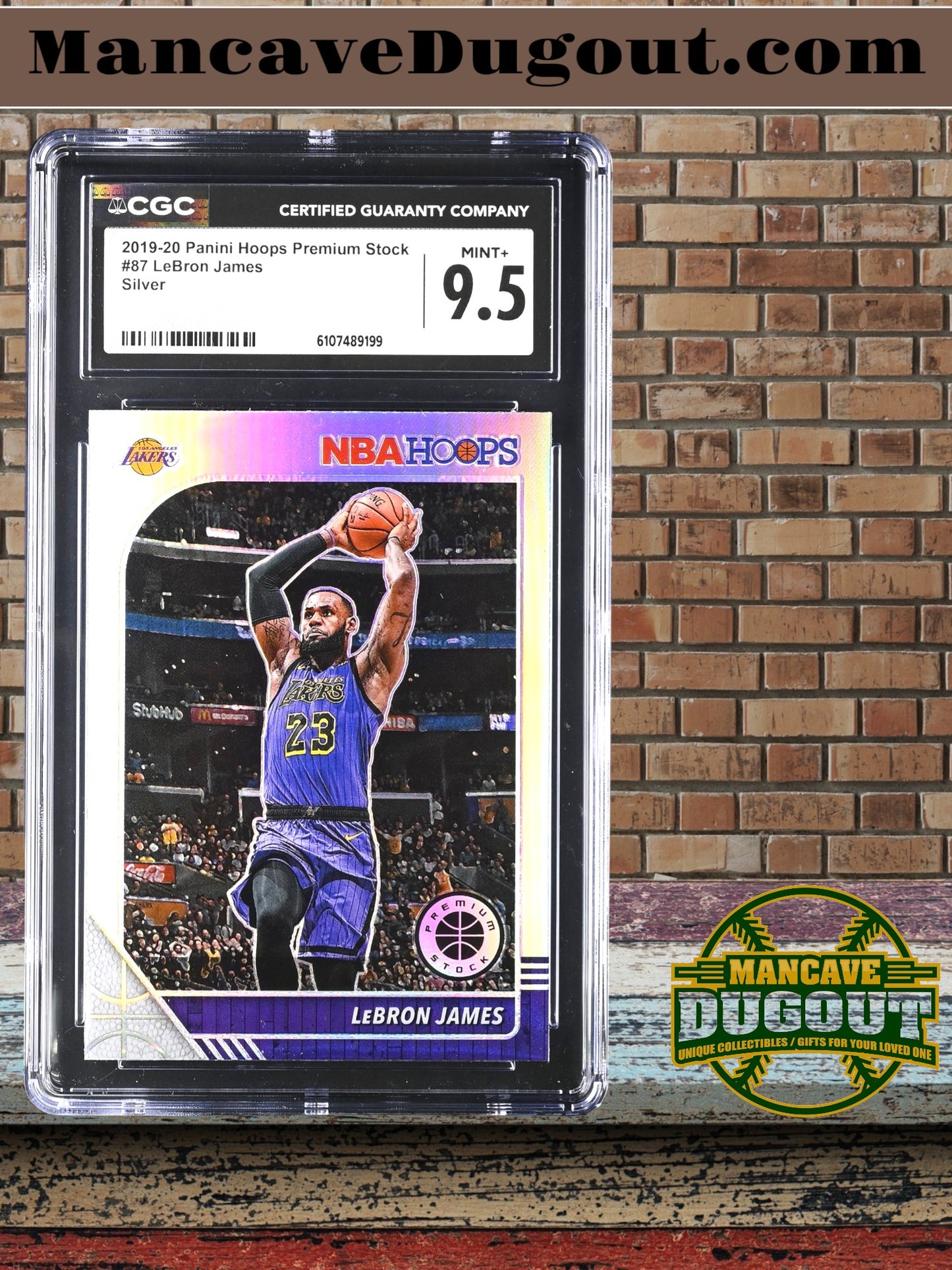 LeBron James — 2019 20 Hoops Premium Stock - Silver Prizm Parallel #87 - CGC 9.5 Gem Mint