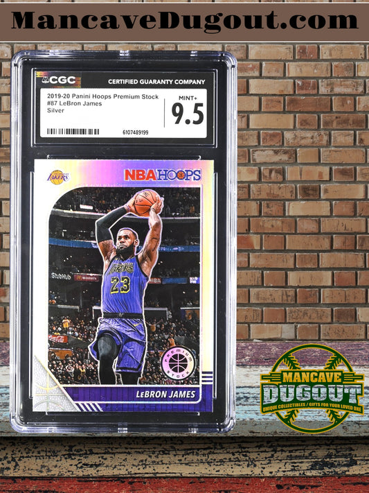 LeBron James — 2019 20 Hoops Premium Stock - Silver Prizm Parallel #87 - CGC 9.5 Gem Mint