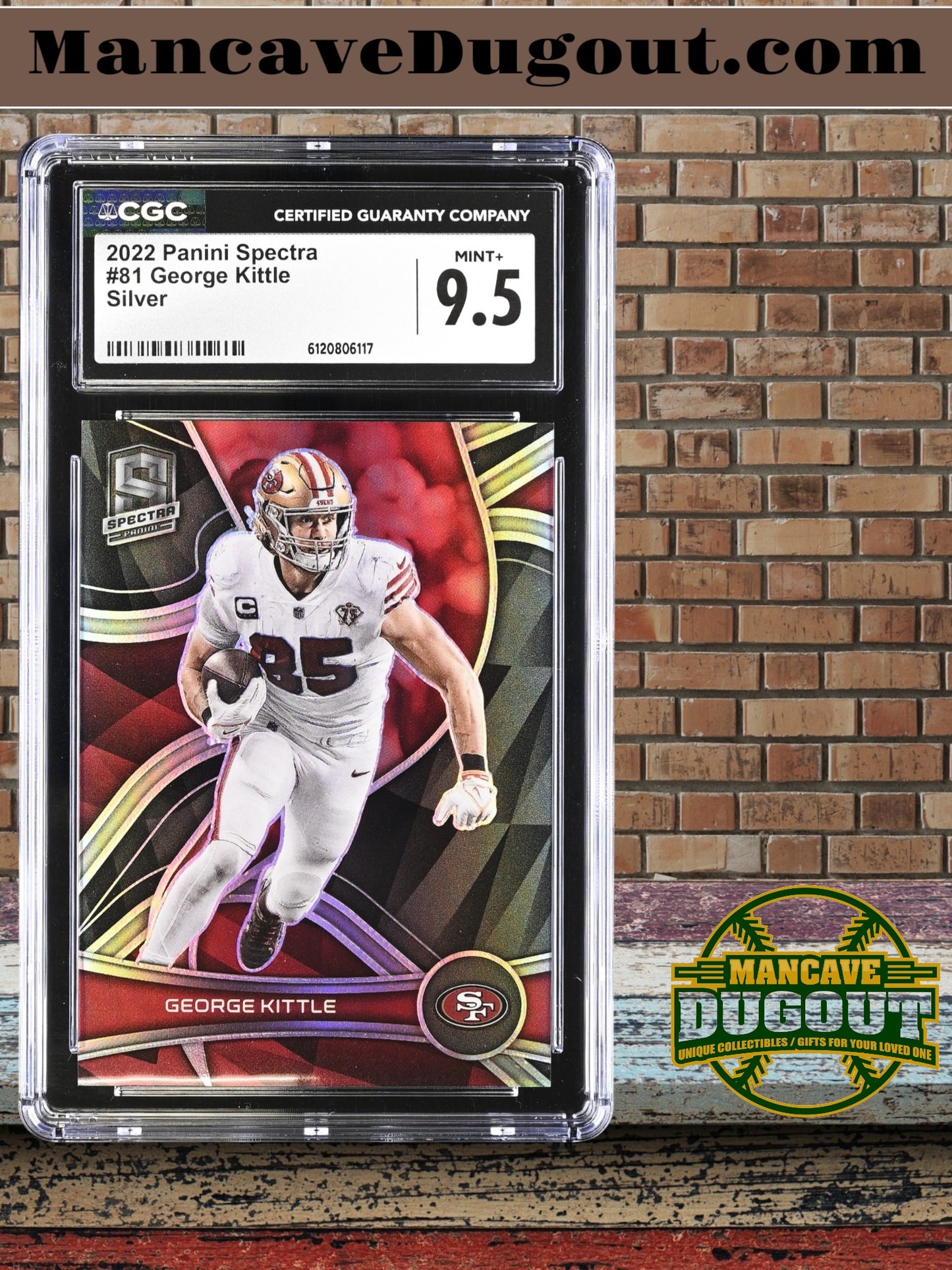 George Kittle — 2022 Panini Spectra - Silver Prizm Parallel #81 - CGC 9.5 Gem Mint