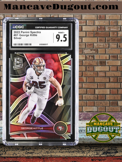 George Kittle — 2022 Panini Spectra - Silver Prizm Parallel #81 - CGC 9.5 Gem Mint