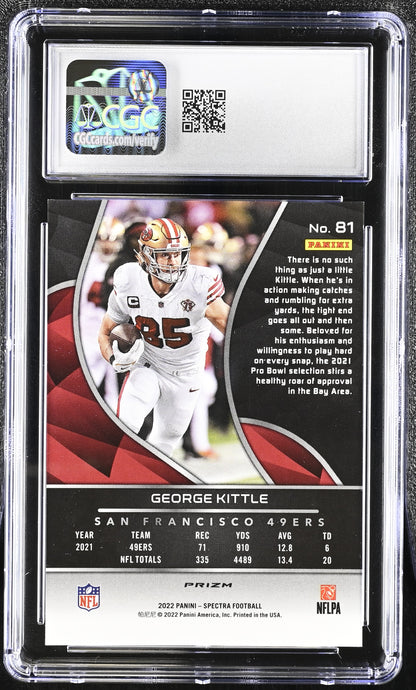 George Kittle — 2022 Panini Spectra - Silver Prizm Parallel #81 - CGC 9.5 Gem Mint
