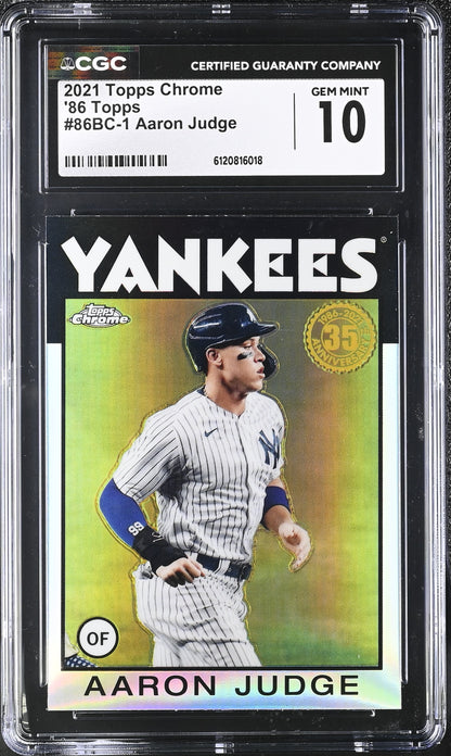 Aaron Judge — 2021 Topps Chrome - ’86 Topps Baseball Insert - #86BC1 - CGC 10 Gem Mint