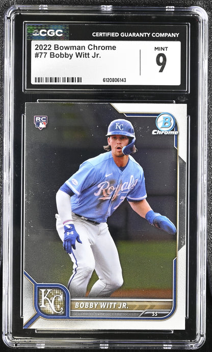 Bobby Witt Jr. — 2022 Bowman Chrome - Rookie Card #77 - CGC 9 Mint