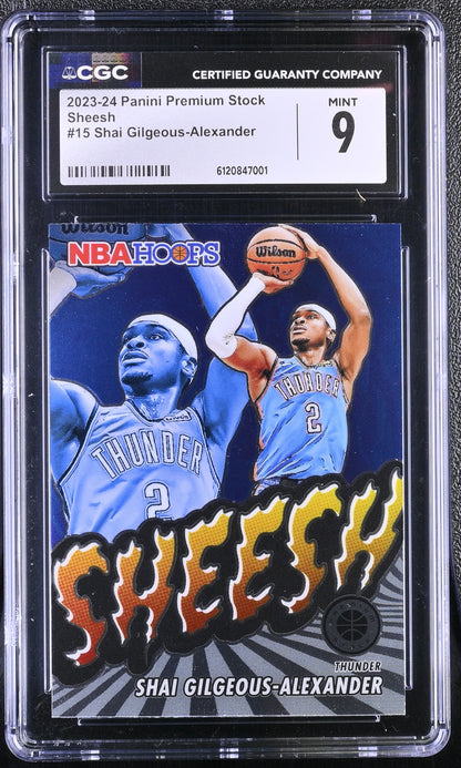 Shai Gilgeous Alexander — 2023 24 Premium Stock - Sheesh Insert #15 - CGC 9 Mint