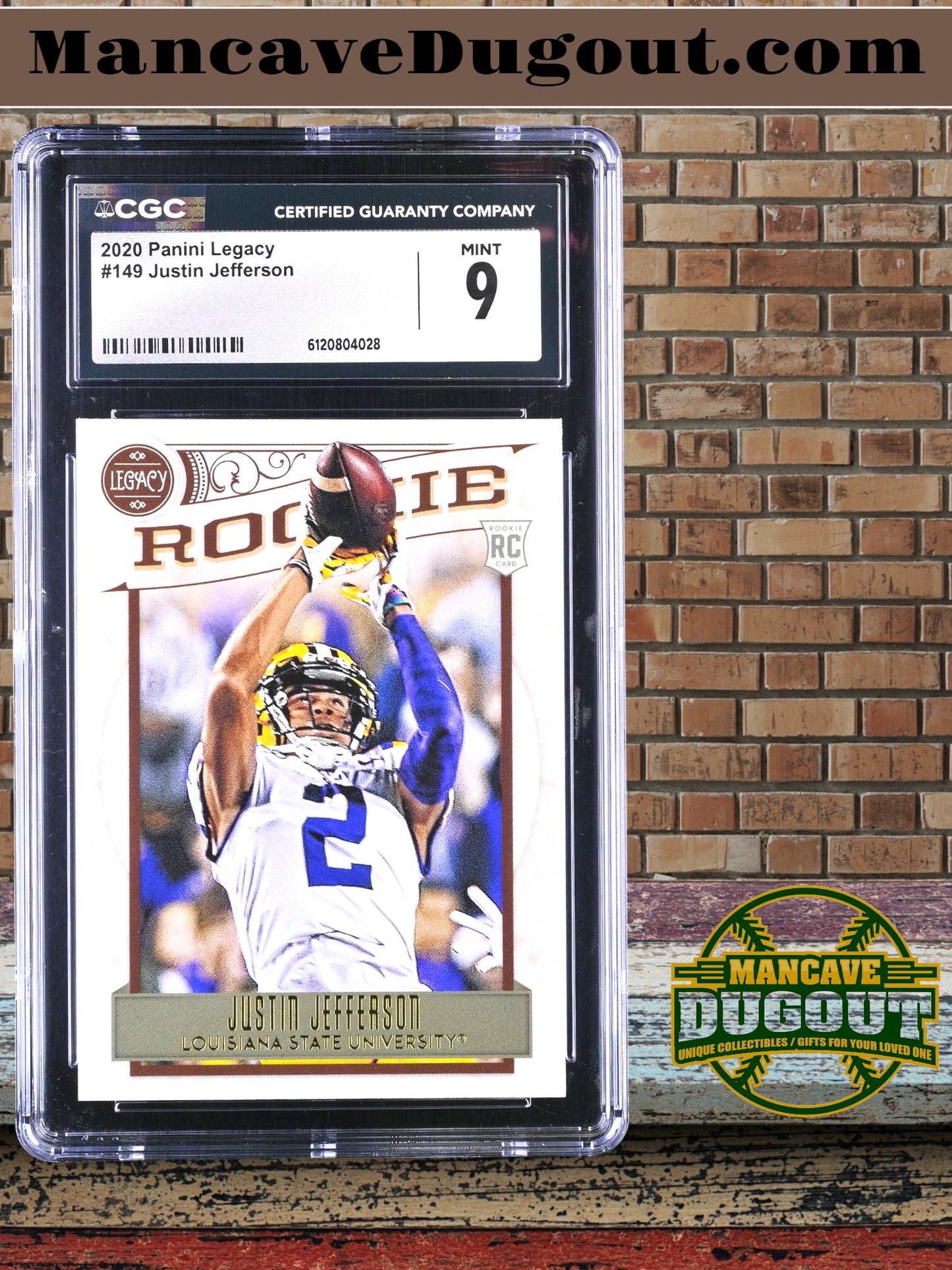 Justin Jefferson — 2020 Panini Legacy #149 - Rookie Card (RC) - CGC 9 Mint
