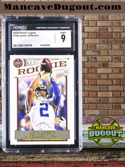 Justin Jefferson — 2020 Panini Legacy #149 - Rookie Card (RC) - CGC 9 Mint