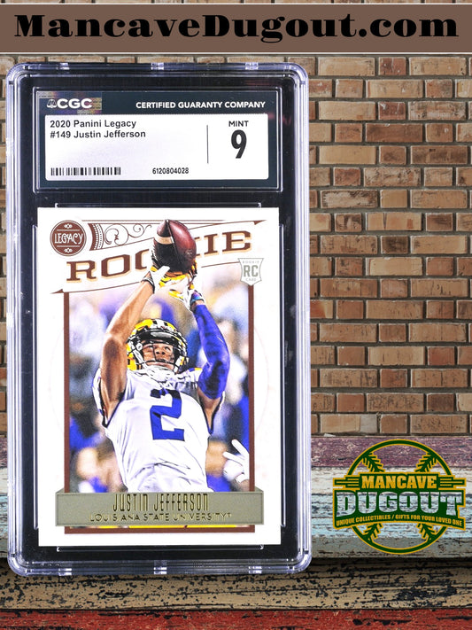 Justin Jefferson — 2020 Panini Legacy #149 - Rookie Card (RC) - CGC 9 Mint