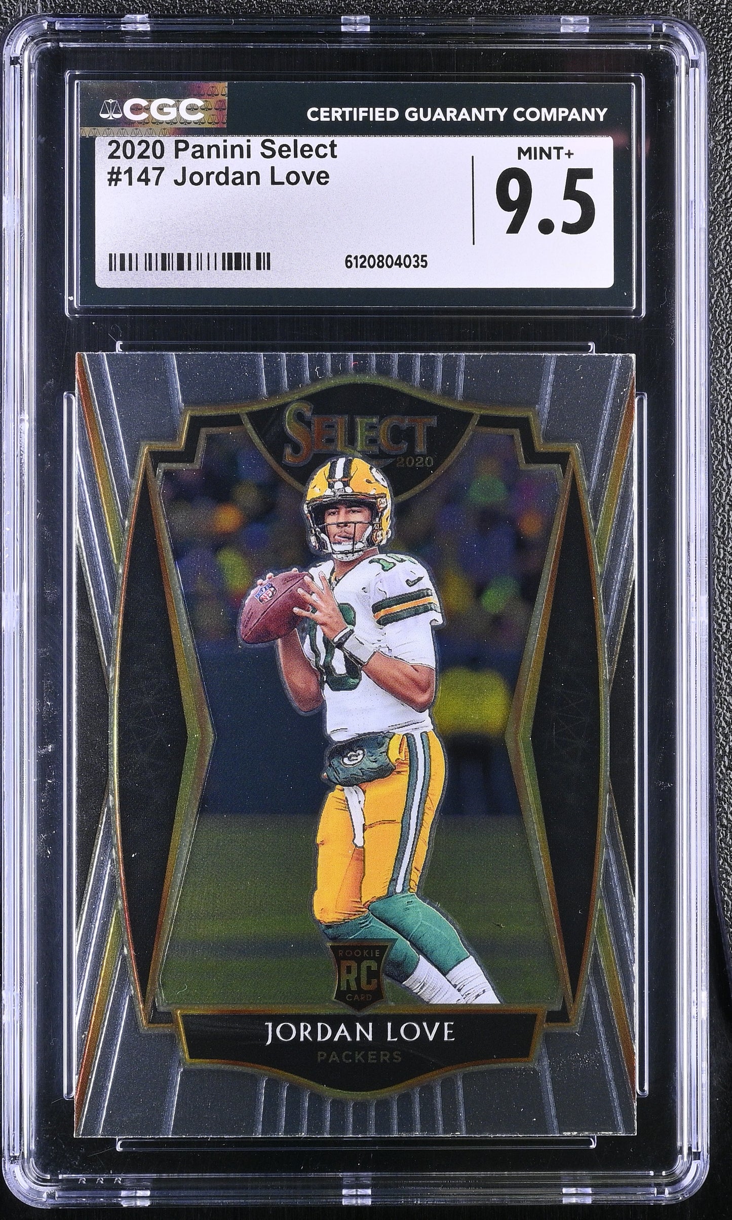Jordan Love — 2020 Panini Select #147 - Rookie Card (RC) - CGC 9.5 Gem Mint Level