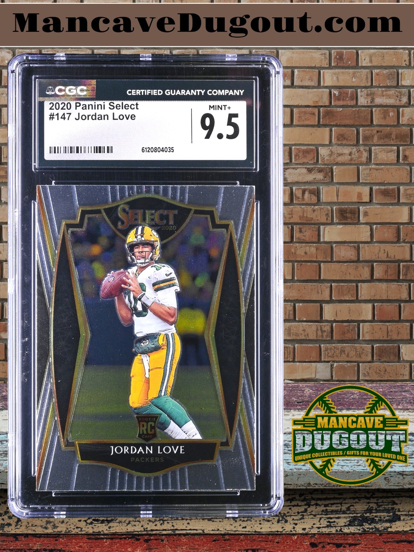 Jordan Love — 2020 Panini Select #147 - Rookie Card (RC) - CGC 9.5 Gem Mint Level