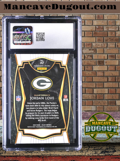 Jordan Love — 2020 Panini Select #147 - Rookie Card (RC) - CGC 9.5 Gem Mint Level