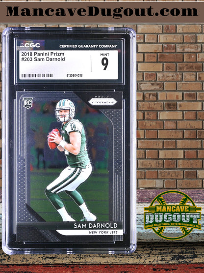 Sam Darnold — 2018 Panini Prizm #203 - Rookie Card (RC) - CGC 9 Mint