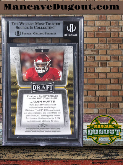 Jalen Hurts — 2020 Leaf Draft #15 - Rookie Card (RC) - BGS 9 Mint