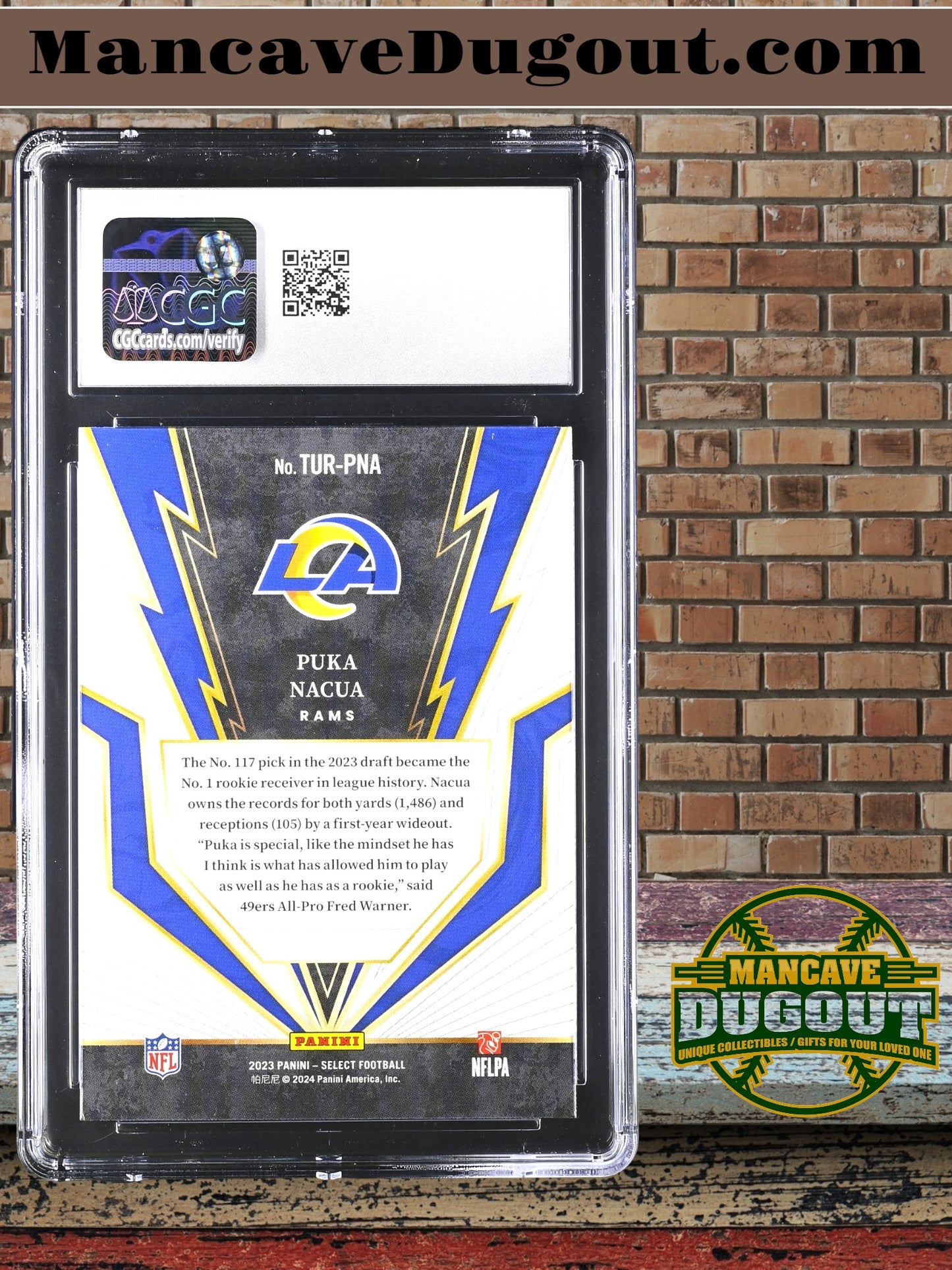 Puka Nacua — 2023 Select Turbocharged #2 - Rookie Card (RC) - CGC 10 Gem Mint