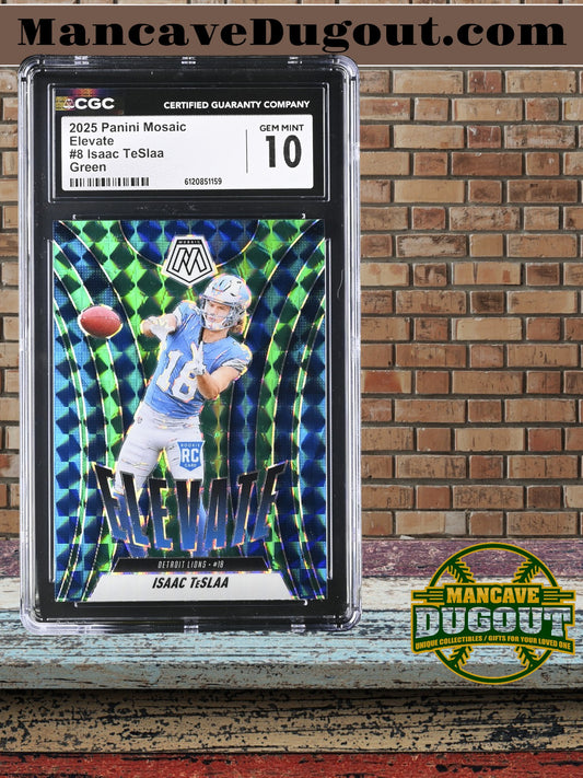 Isaac TeSlaa — 2025 Panini Mosaic Elevate Green #8 - Rookie Card (RC) - CGC 10 Gem Mint