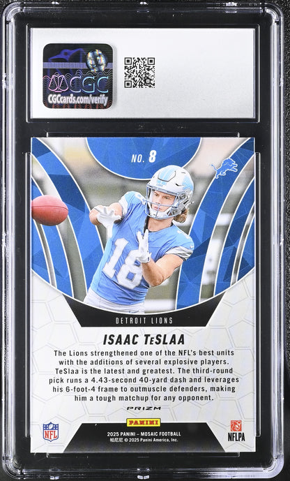 Isaac TeSlaa — 2025 Panini Mosaic Elevate Green #8 - Rookie Card (RC) - CGC 10 Gem Mint