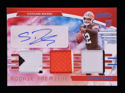 Shedeur Sanders – 2025 Panini Absolute - Rookie Premiere Materials Auto Spectrum #2 - Serial Numbered 94/99 • RC