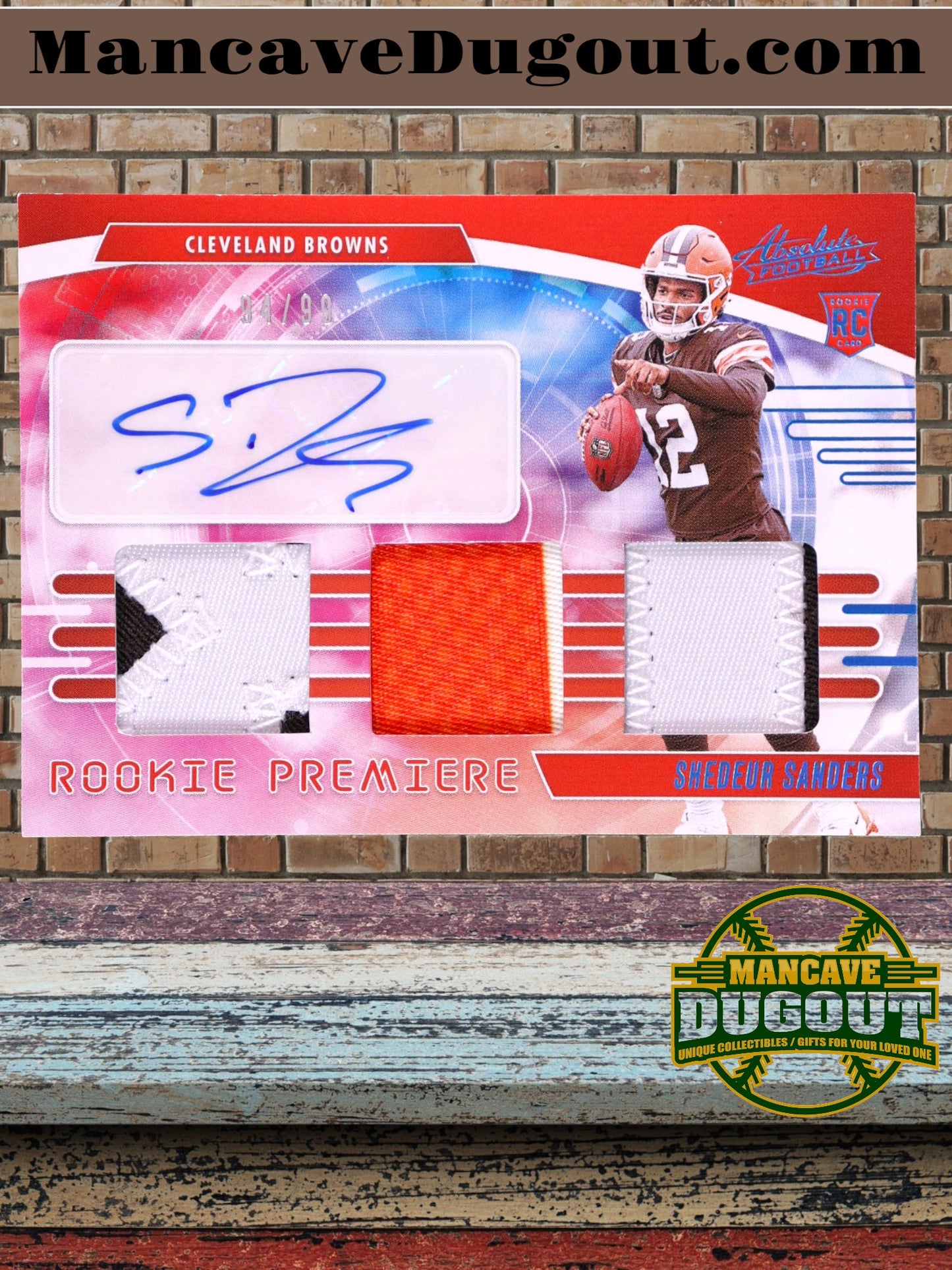 Shedeur Sanders – 2025 Panini Absolute - Rookie Premiere Materials Auto Spectrum #2 - Serial Numbered 94/99 • RC