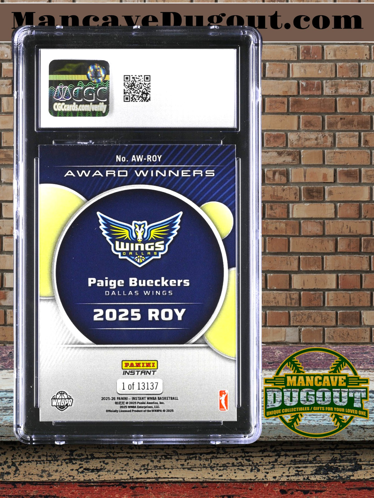 Paige Bueckers — 2025 26 Panini Instant WNBA - Award Winners — Rookie of the Year (ROY) #AW ROY RC - CGC 10 — Gem Mint