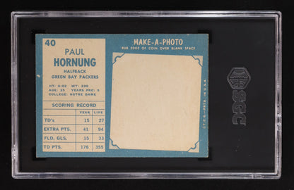 Paul Hornung – 1961 Topps #40 - SGC 3 (VG) – Hall of Fame Legend