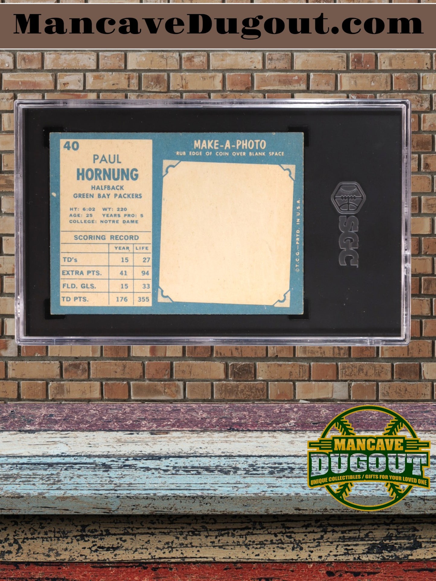 Paul Hornung – 1961 Topps #40 - SGC 3 (VG) – Hall of Fame Legend