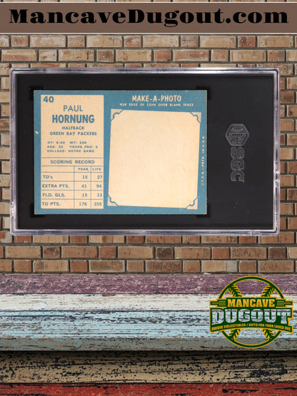 Paul Hornung – 1961 Topps #40 - SGC 3 (VG) – Hall of Fame Legend