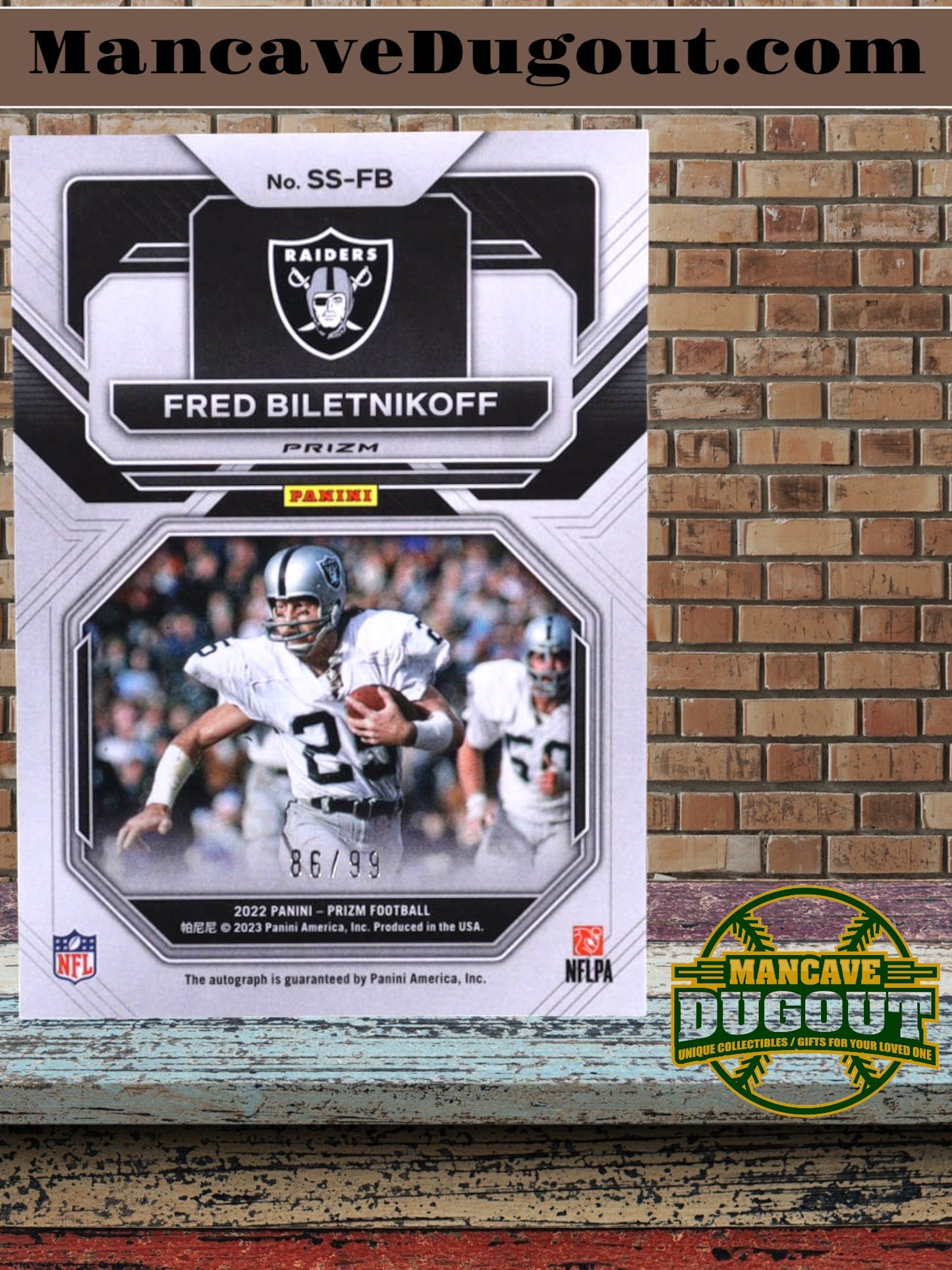 Fred Biletnikoff — 2022 Panini Prizm - Sensational Signatures #26 - Serial Numbered 86/99 - Autograph