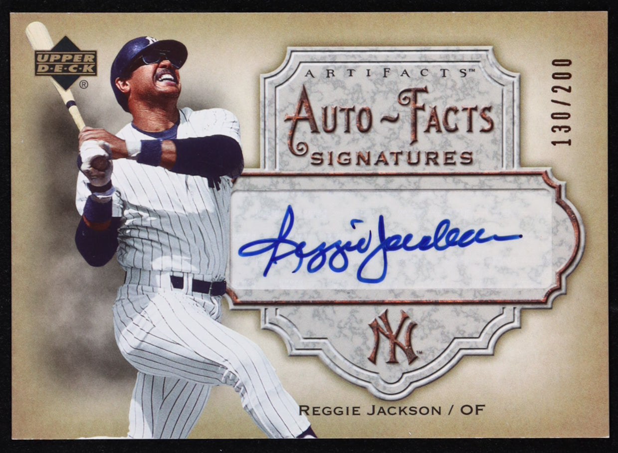 Reggie Jackson — 2006 Upper Deck Artifacts - Auto Facts Signatures #RJ - Serial Numbered 130/200 - On Card Autograph