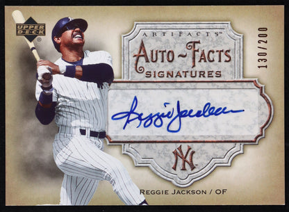 Reggie Jackson — 2006 Upper Deck Artifacts - Auto Facts Signatures #RJ - Serial Numbered 130/200 - On Card Autograph