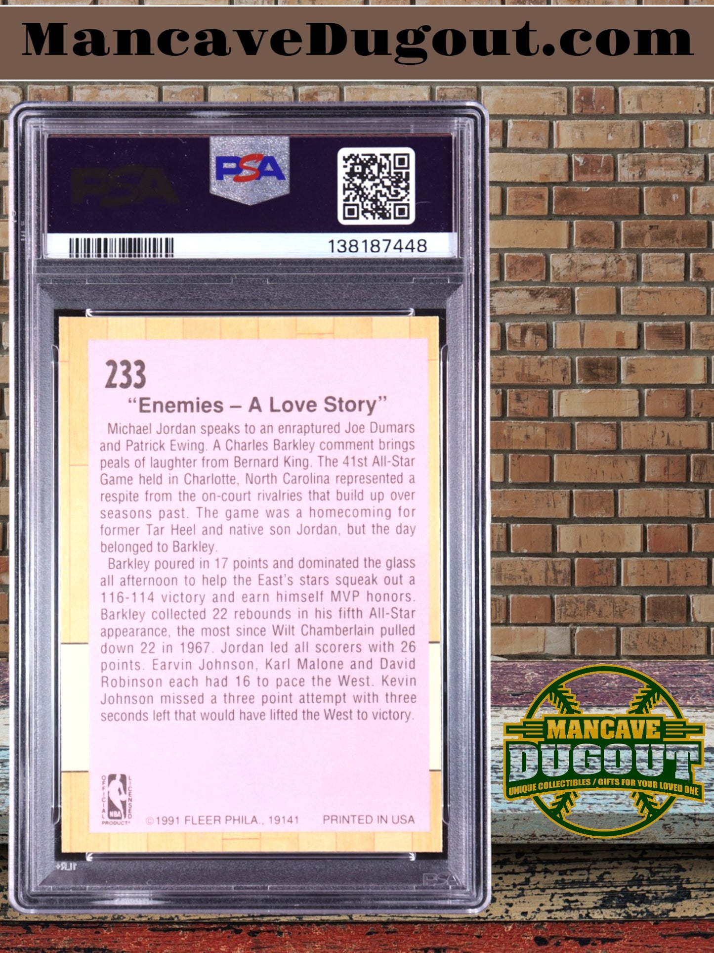 Michael Jordan — 1991 92 Fleer #233 - “’91 All Star Game – Enemies: A Love Story” PSA 9 Mint