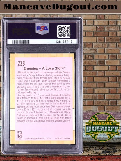 Michael Jordan — 1991 92 Fleer #233 - “’91 All Star Game – Enemies: A Love Story” PSA 9 Mint