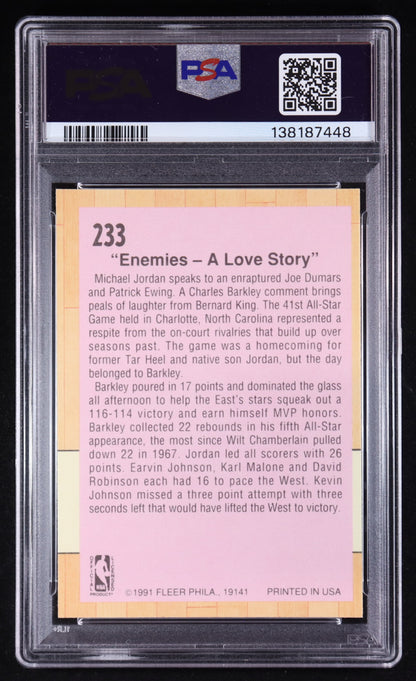 Michael Jordan — 1991 92 Fleer #233 - “’91 All Star Game – Enemies: A Love Story” PSA 9 Mint